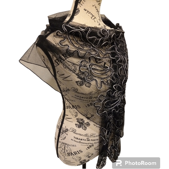 New Years Party Scarf Sheer Classy Summer Evening Hijab Sparkly Feminine Dainty - Picture 3 of 17